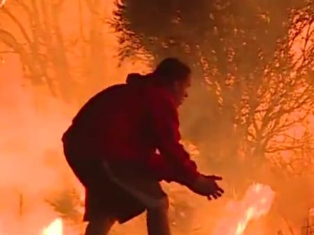 முயலை காப்பாற்றுவதற்காக உயிரை பணயம் வைத்த இளைஞர்.. காட்டுத் தீக்குள் புகுந்து சாகசம்- வீடியோ