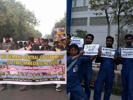 குமரி மீனவர்களுக்காக டெல்லி, சிங்கப்பூரிலும் போராட்டம்