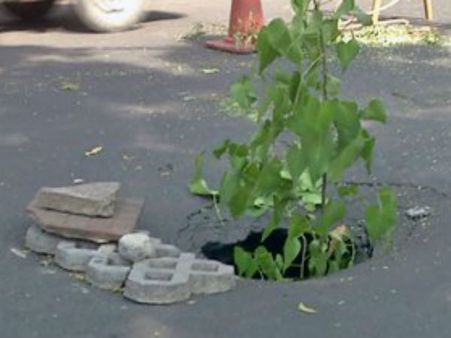 சென்னை, மயிலாப்பூரில் சாலையில் ஏற்பட்ட திடீர் பள்ளத்தால் பரபரப்பு