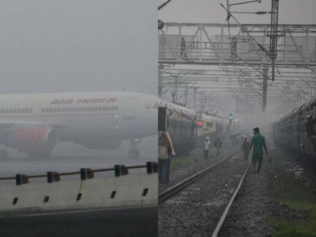 விண்ணை முட்டிய சென்னை போகி கொண்டாட்டம்.. விமான சேவை முடங்கியது.. ரயில் சேவை பாதிப்பு!