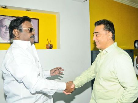 நல்லகண்ணு, ரஜினி, கருணாநிதி வரிசையில் விஜயகாந்துடன் கமல் சந்திப்பு