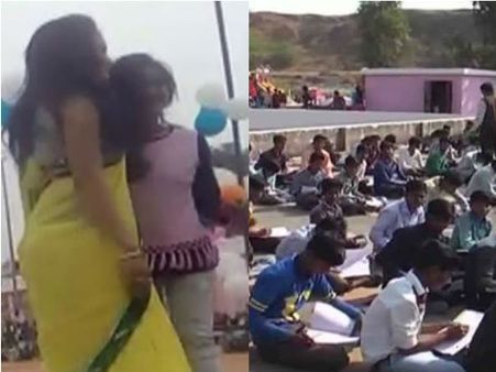பள்ளி மைதானத்தில் டான்ஸர்கள் குத்தாட்டம்.. மொட்டை மாடியில் தேர்வு எழுதிய பரிதாப மாணவர்கள்