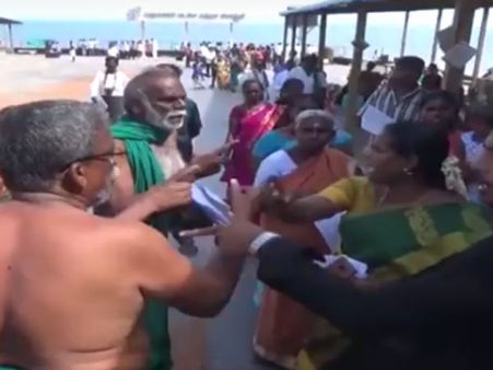 திருச்செந்தூரில் அய்யாகண்ணு-பாஜக பெண் நிர்வாகி மோதல்.. தப்பு யார் மீது?