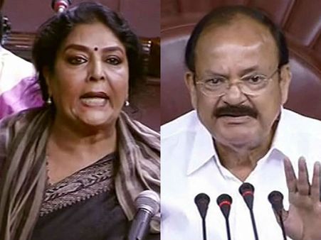 உடல் எடையை குறைச்சிட்டு கட்சி வெயிட்டை கூட்டுங்க... ரேணுகா சவுத்ரிக்கு வெங்கய்யா நாயுடு அட்வைஸ்!