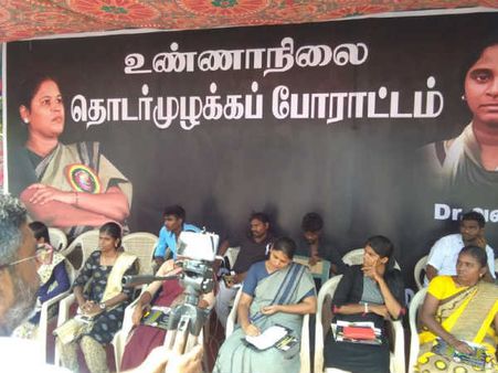 நீட் தேர்வு நடத்த கூடாது.. மீண்டும் உண்ணாவிரத போராட்டத்தில் குதித்த சபரிமாலா ஜெயகாந்தன்