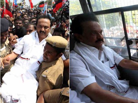 குண்டுக்கட்டாக கைது.. சட்டசபை சம்பவத்திற்கு பிறகு காவிரிக்காக மீண்டும் மோசமாக கையாளப்பட்ட ஸ்டாலின்