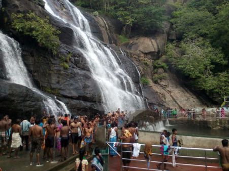 குற்றால அருவி.. ஆர்ப்பரிக்குப்பின் அமைதி... சுற்றுலா பயணிகள் குளிக்க அனுமதி