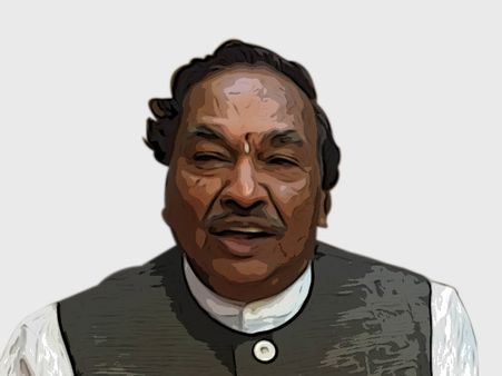 சிமோகா தொகுதியில் பாஜக தலைவர் ஈஸ்வரப்பா பின்னடைவு