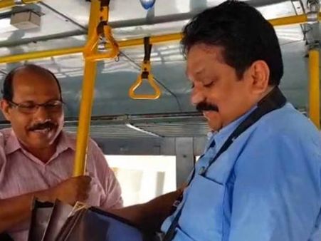 ஒரு நாள் முதல்வர் போல் மே தினத்தன்று ஒரு நாள் கண்டக்டராக மாறிய போக்குவரத்து கழக இயக்குநர்