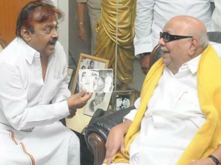 95 வயதிலும் அரசியல் பணியை கருணாநிதி சீரும் சிறப்புற செய்ய விஜயகாந்த் வாழ்த்துகள்!