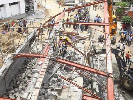 கந்தன்சாவடியில் கட்டடம் சரிந்து விபத்து... பலி எண்ணிக்கை 2-ஆக உயர்வு