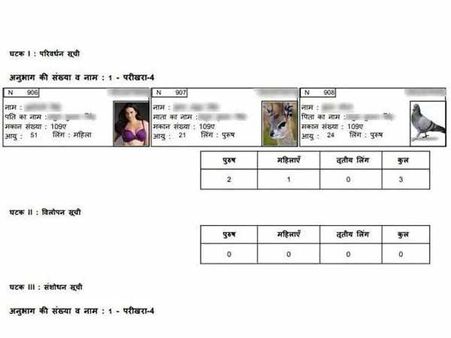 பார்ரா.. சன்னி லியோன், மான் குட்டி, யானைக் குட்டி.. உ.பி வாக்காளர் பட்டியல்களில் களேபரம்!
