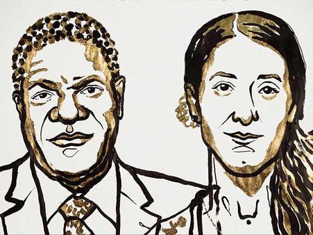 பாலியல் வன்முறைக்கு எதிரான போருக்காக.. பெண் உள்ளிட்ட 2 பேருக்கு நோபல் அமைதிப் பரிசு!