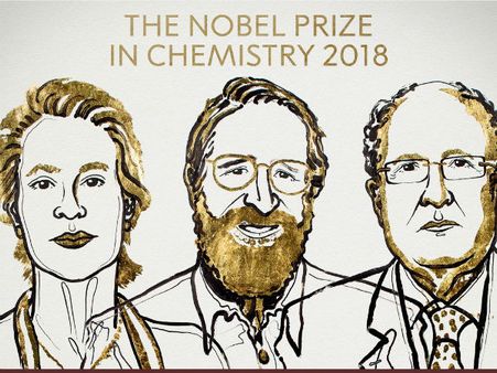 2018 வேதியியல் நோபல் பரிசு: ஒரு பெண் உட்பட 3 பேருக்கு அறிவிப்பு