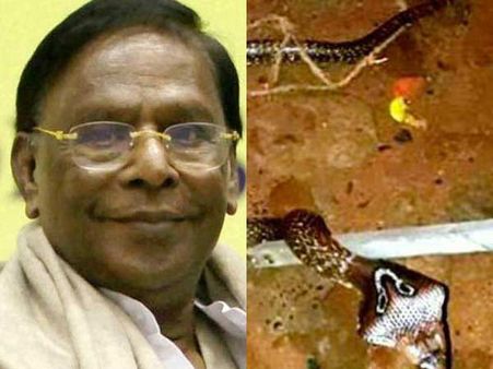 பாம்பு மேட்டரை சூப்பராக டீல் செய்த ஆஹா முதல்வர்.. அடடா நாராயணசாமி!