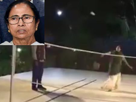 வெள்ளை சேலை.. குளிருக்கு ஒரு சால்வை.. பறந்து பறந்து பந்தாடிய மம்தா பானர்ஜி!