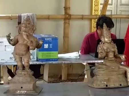 திருவாரூர் தியாகராஜர் கோயிலில் தொல்லியல் துறை அதிகாரிகள்.. சிலைகள் குறித்து விறுவிறு ஆய்வு!