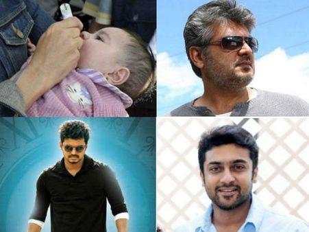 போலியோ சொட்டு மருந்து முகாம் வழக்கு… அஜித், விஜய், சூர்யா எதிர்மனுதாரராக சேர்ப்பு