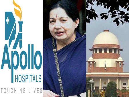 ஜெயலலிதா மரண ஆணைய விசாரணைக்கு எதிராக உச்சநீதிமன்றத்தில் அப்போலோ மேல்முறையீடு