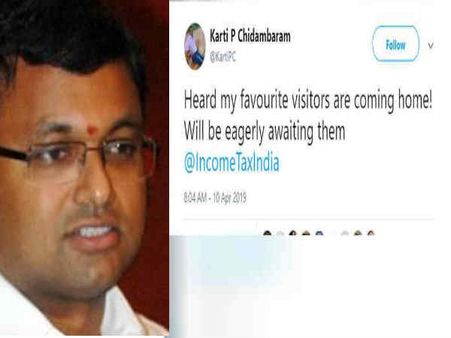 வேலூரை தொடர்ந்து சிவகங்கையை அதிர வைக்கப்போகிறதா வருமான வரி சோதனை?- கார்த்தி சிதம்பரம் பரபர ட்வீட்