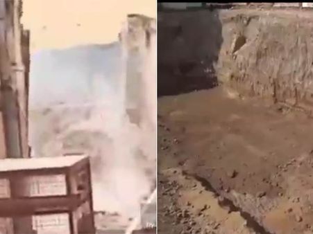 15அடின்னு சொல்லிட்டு, 40 அடி பள்ளம்.. இடிந்த சுவர்.. மீனாட்சி அம்மன் கோயில் அருகே விபரீதம்