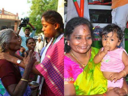 போகுமிடமெல்லாம் பாட்டிகளை கொஞ்சி.. குட்டீஸ்களை இடுப்பில் தூக்கி வைத்து கொள்ளும் தமிழிசை, ஜோதிமணி