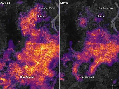 ஃபனிக்கு முன்பு ஜெகஜோதி.. ஃபனிக்கு பின்னர் அலங்கோலம்.. செயற்கைகோள் புகைப்படத்தை வெளியிட்டது நாசா