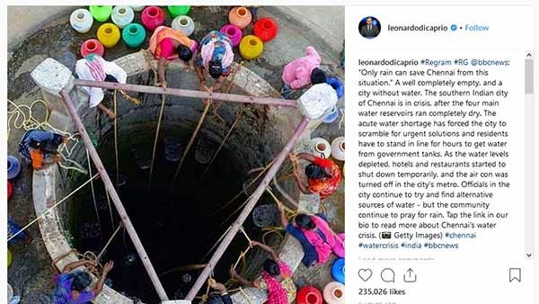 'கப்பலேறிய' சென்னை தண்ணீர் பிரச்சினை.. டைட்டானிக் ஹீரோ என்ன சொல்கிறார் தெரியுமா?