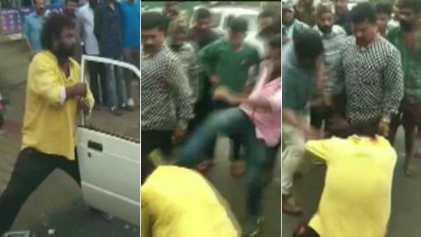 உச்சகட்ட போதை.. சாலையில் அராஜகம்... பரபரப்பை ஏற்படுத்திய கன்னட நடிகர்.. மக்கள் தர்ம அடி