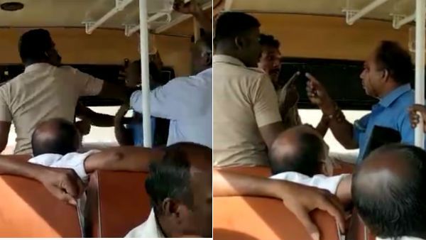 யாரை டிக்கெட் எடுக்க சொல்றே.. கண்டக்டர் முகத்திலேயே குத்தி தாக்கிய 2 போலீஸார்.. பகீர் வீடியோ