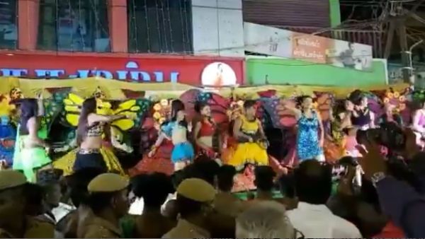 கூட்டத்தை கூட்ட அதிமுகவின் பலே ஐடியா...! மேடையில் குட்டைப்பாவாடை ஆட்டம்