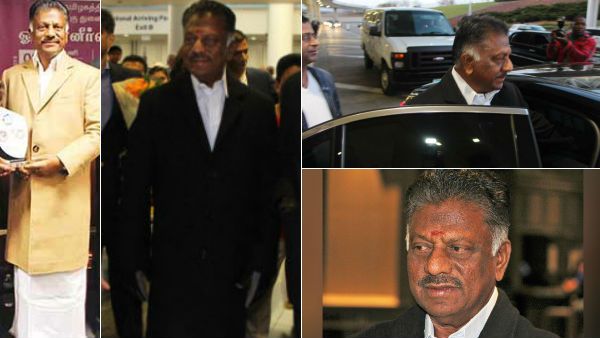 வேட்டி சட்டை.. முட்டி வரை கோட்.. ஆனால் அமெரிக்காவுக்கு போனாலும் அதை மறக்கலையே.. கலக்கிய ஓபிஎஸ்