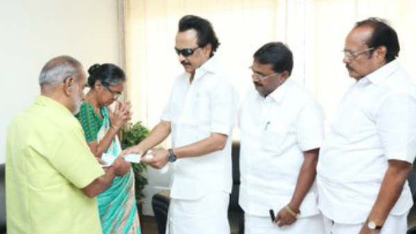 கொடி வைத்த அதிமுகவினரை கைது செய்யுங்கள்.. ராஜேஸ்வரிக்கு ஸ்டாலின் நேரில் ஆறுதல்.. ரூ.5 லட்சம் நிதி!