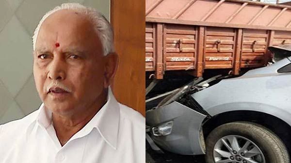 லாரி, ஆட்டோ மீது அடுத்தடுத்து மோதிய கான்வாய் கார்.. எடியூரப்பா, செயலாளர் செல்வகுமார் தப்பினர்