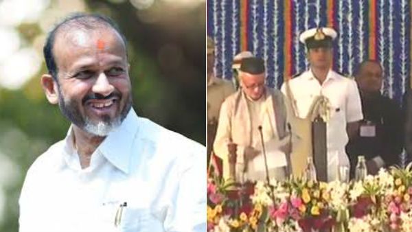 மகாராஷ்டிரா அமைச்சராகும் போது உணர்ச்சி வசப்பட்ட காங்.எம்எல்ஏ.. கண்டித்த ஆளுநர்.. 2 முறை பதவியேற்பு