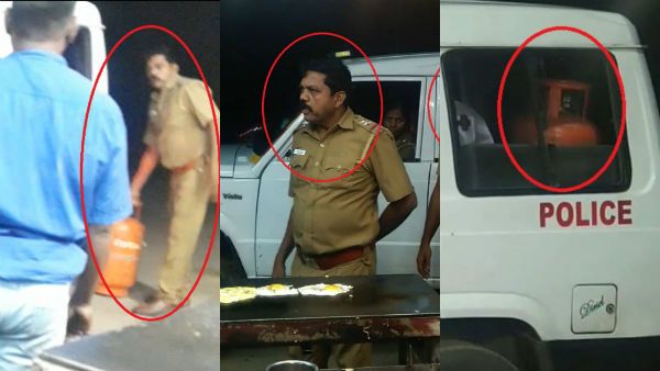 போலீஸ் - ஹோட்டல் ஓனர் வாக்குவாதம்.. சிலிண்டரைத் தூக்கிச் சென்றதால் பரபரப்பு!