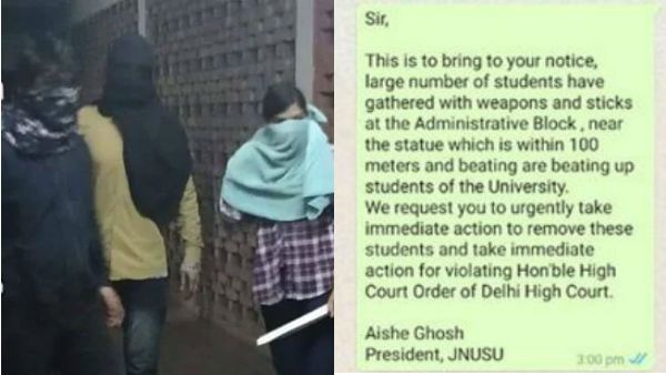 வன்முறை நடப்பதற்கு 3 மணி நேரத்திற்கு முன்பே முகமூடி மனிதர்கள் குறித்து தகவல் அளித்தோம்.. ஆயிஷ் கோஷ்