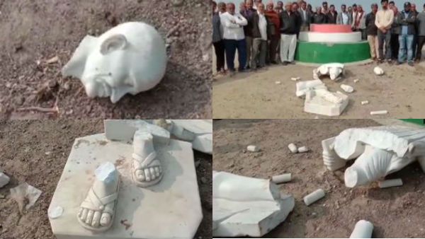 குஜராத்: அம்ரேலியில் மகாத்மா காந்தி சிலையை உடைத்த சமூக விரோதிகள்