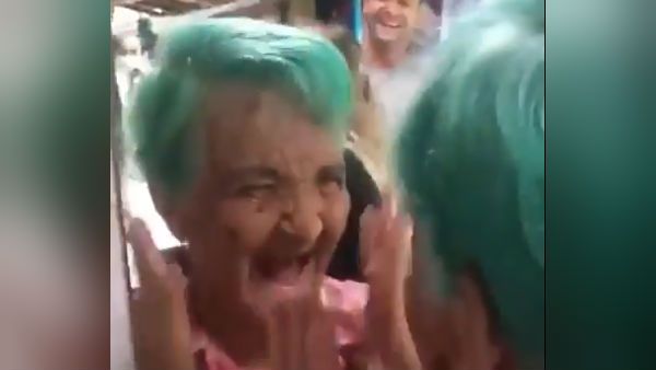 ஹய்யா.. என் தலையைப் பாருங்க... நானும் அழகாயிட்டேன்.. குதித்து குதூகலித்த பாட்டிம்மா!