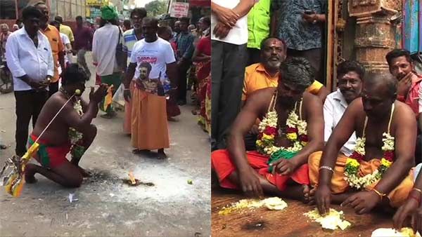 வெயிட்டிங் ஃபார் தர்பார் .. மதுரையில் மண்சோறு சாப்பிட்டு அலகு குத்திய ரஜினி ரசிகர்கள்