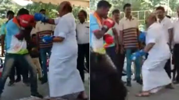 ஒரு இடத்தில் நிற்காமல்.. சிரித்தபடியே.. எகிறி எகிறி குத்தி.. அடடா யாருப்பா அது.. அசத்திய ஜெயக்குமார்