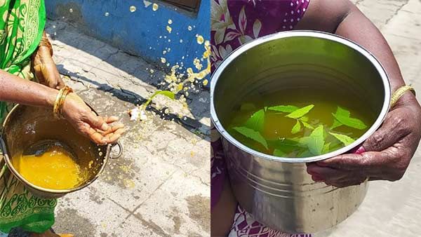 மஞ்ச தண்ணி தெளிச்சு.. வேப்பிலை கட்டி விட்டு.. அடேய் கொரோனா.. கோயம்பத்தூர் பக்கம் வந்து பாருடா!