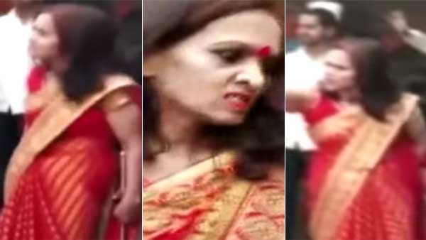 கை வைங்க பார்ப்போம்.. கையில் கத்தி.. வாயில் சவால்.. லேடி சாமியாரை தரதரவென இழுத்துசென்ற அதிரடி போலீஸ்