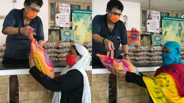 முஸ்லீம் பெண்ணுக்கு அரிசி வழங்கிய எஸ்.வி.சேகர்.. குவியும் பாராட்டு.. கூடவே விமர்சனங்களும்!