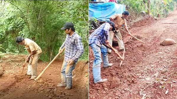 மலைபாங்கான பாதை... 13 ஆண்டுகால காத்திருப்பு... உதவாத பஞ்சாயத்து... சாலையை செதுக்கிய தந்தை மகன்