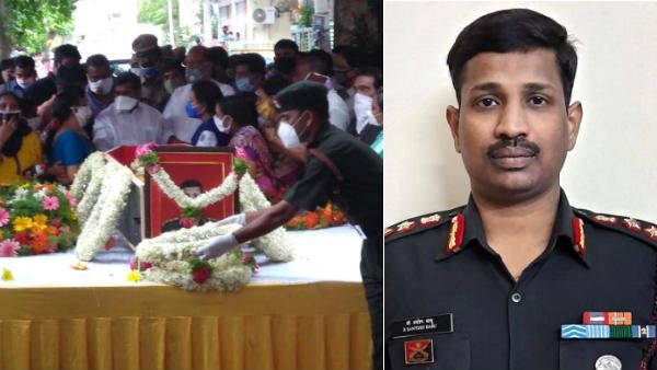 சீனா மோதலில் வீர மரணம் அடைந்த கர்னல் சந்தோஷ்பாபுவுக்கு சல்யூட் அடித்து பிரியாவிடை தந்த பிஞ்சு மகன்