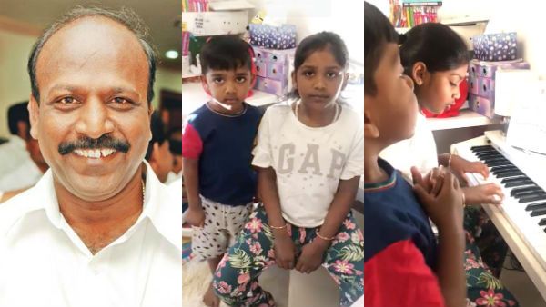 கலைஞருக்கு வாழ்த்துப்பாடும் பேத்தி மகிழினியும்..பேரன் இன்பாவும்.. மா.சுப்பிரமணியன் நெகிழ்ச்சி