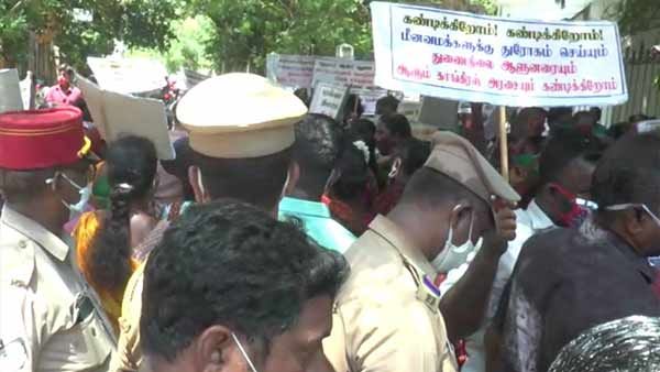 புதுச்சேரி.. கிரண்பேடிக்கு எதிராக திரண்ட மீனவர்கள்.. அதிமுக சட்டமன்ற உறுப்பினர் உட்பட 500 பேர் கைது