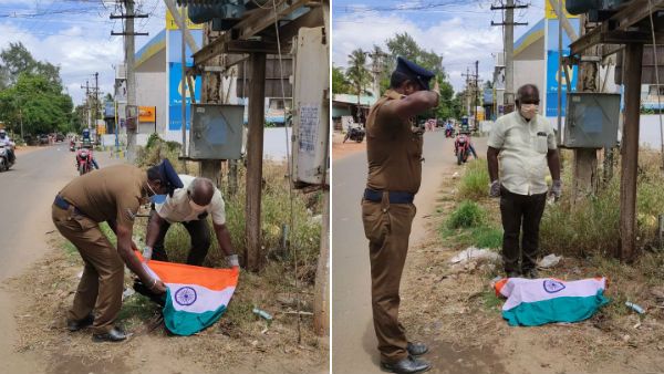 டிரான்ஸ்பார்மர் மின்சாரம் தாக்கி உயிரிழந்த மயில் - தேசியக்கொடி போர்த்தி மரியாதை