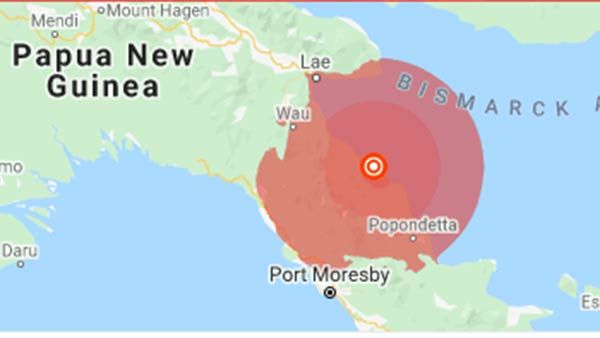 பப்புவா நியூ கினியா அருகே 7.2 ரிக்டர் அளவில் சக்தி வாய்ந்த நிலநடுக்கம்!!